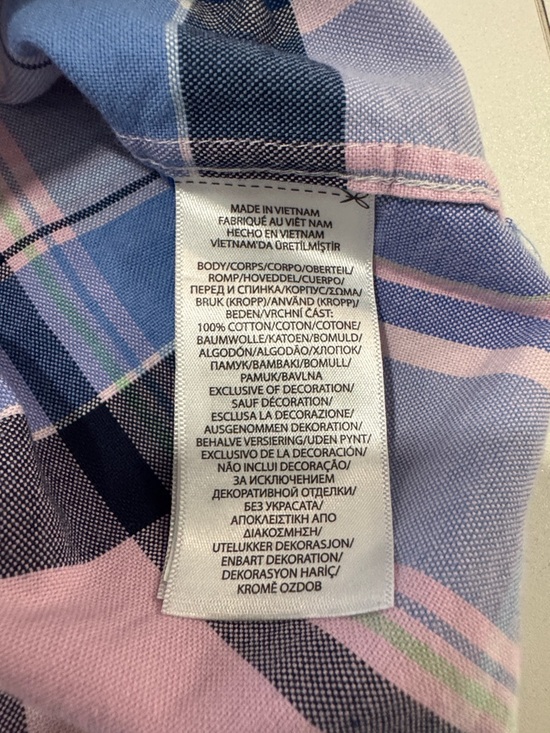 Polo Ralph Lauren Boys 8 Blue Pink Plaid Button Down Shirt Short Sleeve Preppy - Picture 7 of 8